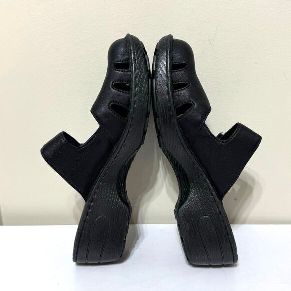 Born Women’s Black Leather Slip On Mary Jane Mule Clog Buckle Accent Size 9 - Picture 7 of 12